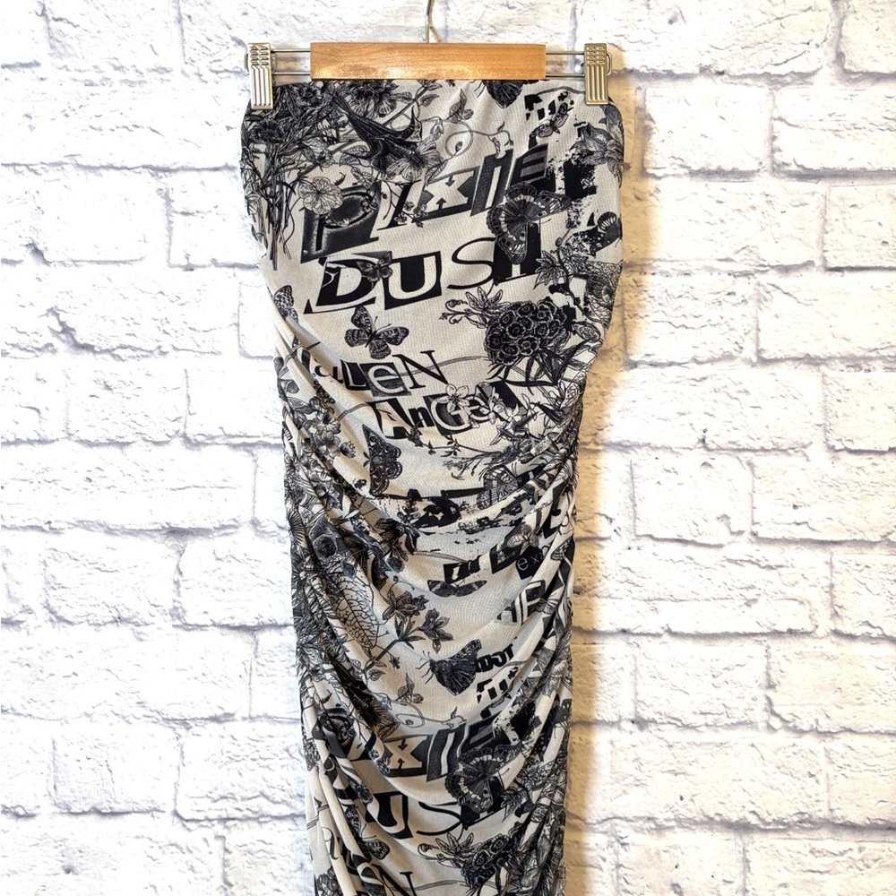 Forever 21 Strapless Midi Tube Dress Fairy Grunge Whimsigoth Bodycon Size Small